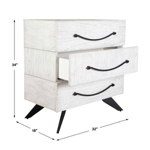   Modern European furniture - White Wooden 3-Drawer Chest - www.oroa.com | Oroa.com