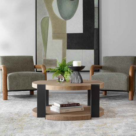   Round Natural Wood Coffee Table | Oroa.com