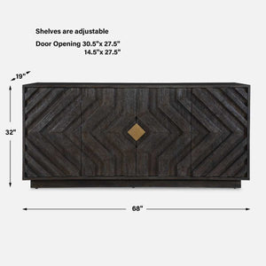   Modern European furniture - Oak Chevron 4-Door Cabinet  - www.oroa.com | Oroa.com