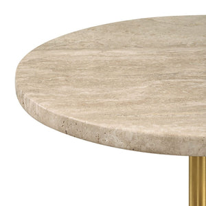   Modern European furniture - Travertine Round Accent Table - www.oroa.com | Oroa.com