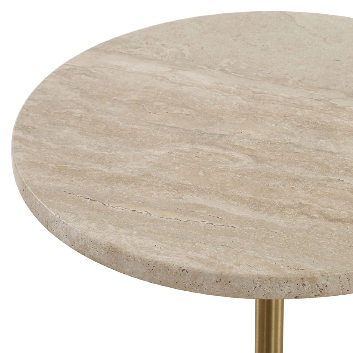   Modern European furniture - Travertine Round Accent Table - www.oroa.com | Oroa.com
