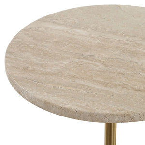   Modern European furniture - Travertine Round Accent Table - www.oroa.com | Oroa.com