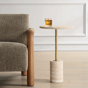   Modern European furniture - Travertine Round Accent Table - www.oroa.com | Oroa.com