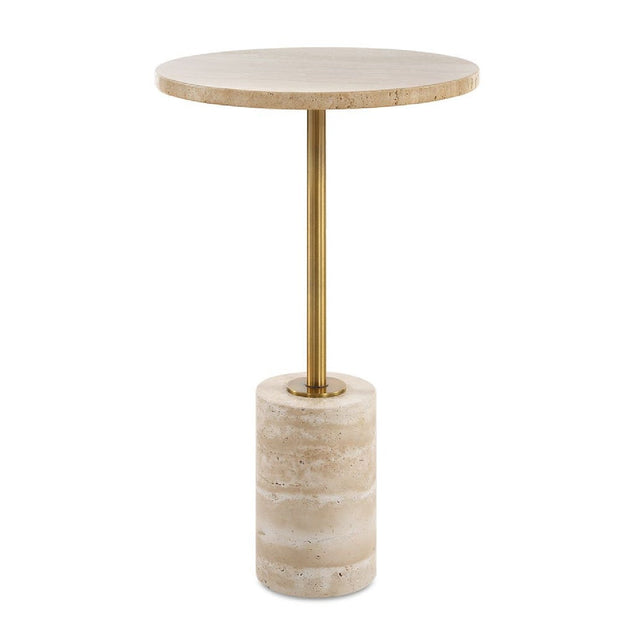 Modern European furniture - Travertine Round Accent Table - www.oroa.com