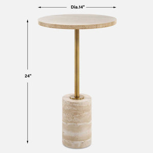   Modern European furniture - Travertine Round Accent Table - www.oroa.com | Oroa.com