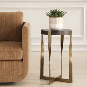  Twisted Brass Frame Accent Table | Oroa.com