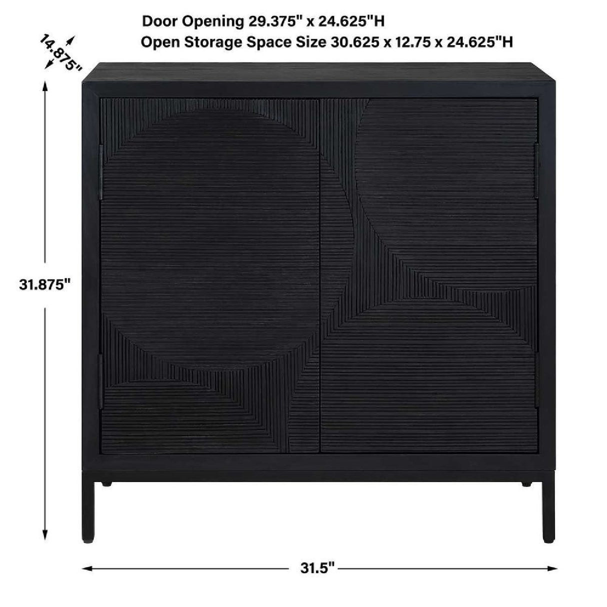   Modern European furniture - Black Circle Patterned 2-Door Cabinet - www.oroa.com | Oroa.com