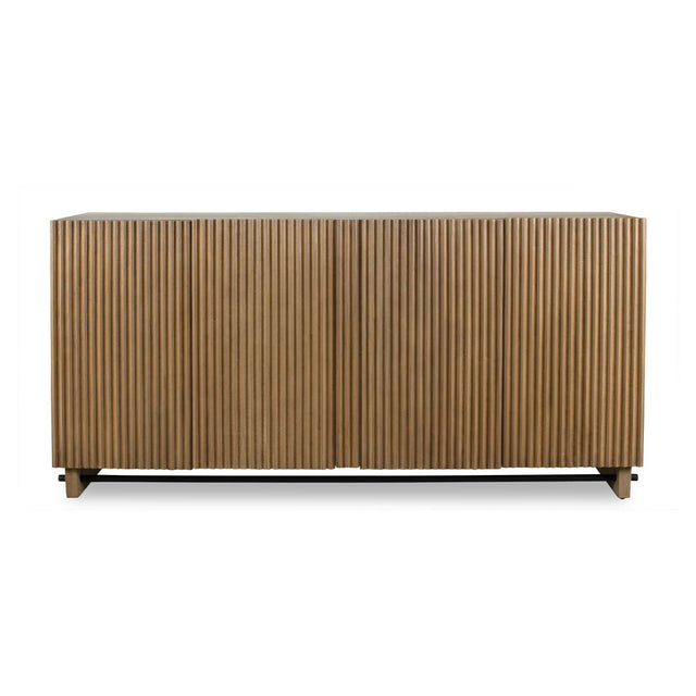 Modern European furniture - Fluted Wood 4-Door Cabinet - www.oroa.com