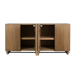   Modern European furniture - Fluted Wood 4-Door Cabinet - www.oroa.com | Oroa.com