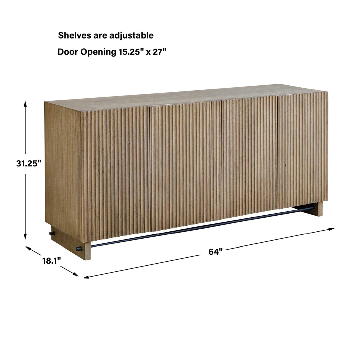   Modern European furniture - Fluted Wood 4-Door Cabinet - www.oroa.com | Oroa.com