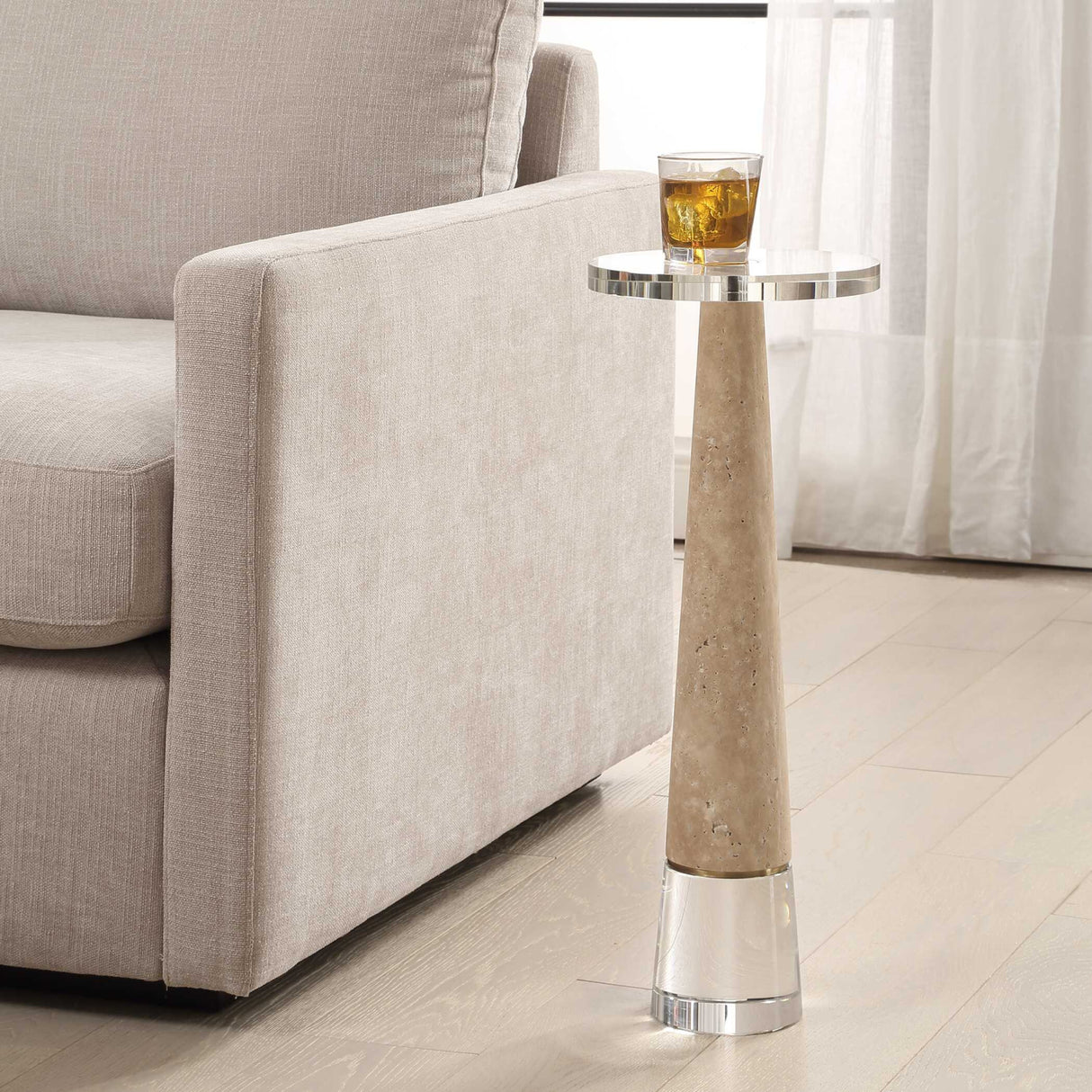   Modern European furniture  - Conical Travertin Drink Table - www.oroa.com | Oroa.com