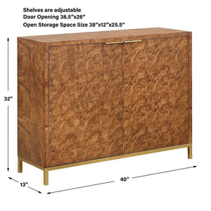   Modern European furniture - Burl Wood 2-Door Cabinet - www.oroa.com | Oroa.com
