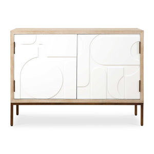   Cream Geometric 2-Door Cabinet Modern European furniture - www.oroa.com | Oroa.com