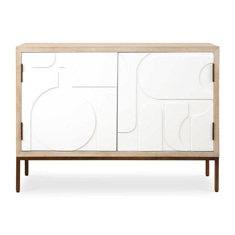   Cream Geometric 2-Door Cabinet Modern European furniture - www.oroa.com | Oroa.com