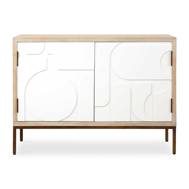Cream Geometric 2-Door Cabinet Modern European furniture - www.oroa.com
