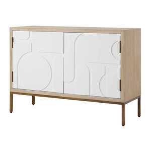   Cream Geometric 2-Door Cabinet Modern European furniture - www.oroa.com | Oroa.com