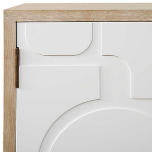   Cream Geometric 2-Door Cabinet Modern European furniture - www.oroa.com | Oroa.com