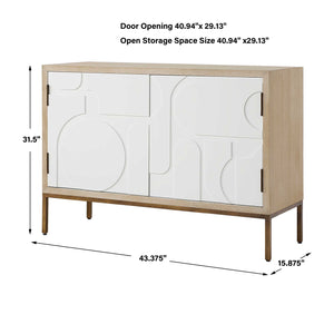   Cream Geometric 2-Door Cabinet Modern European furniture - www.oroa.com | Oroa.com