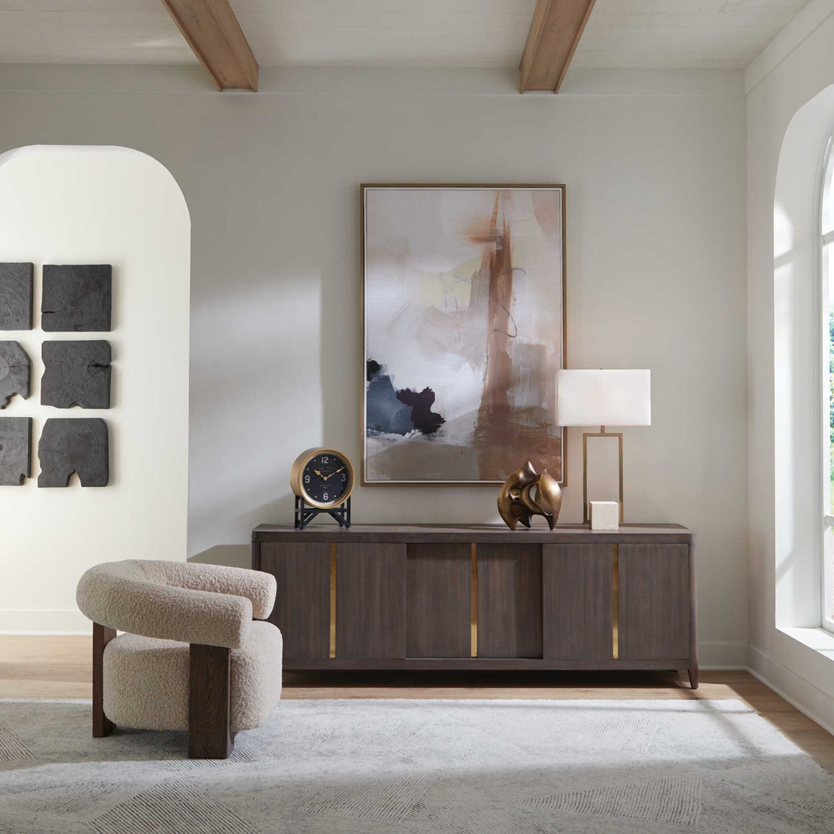   Modern European furniture - Walnut Sliding-Door Consile Cabinet - www.oroa.com | Oroa.com