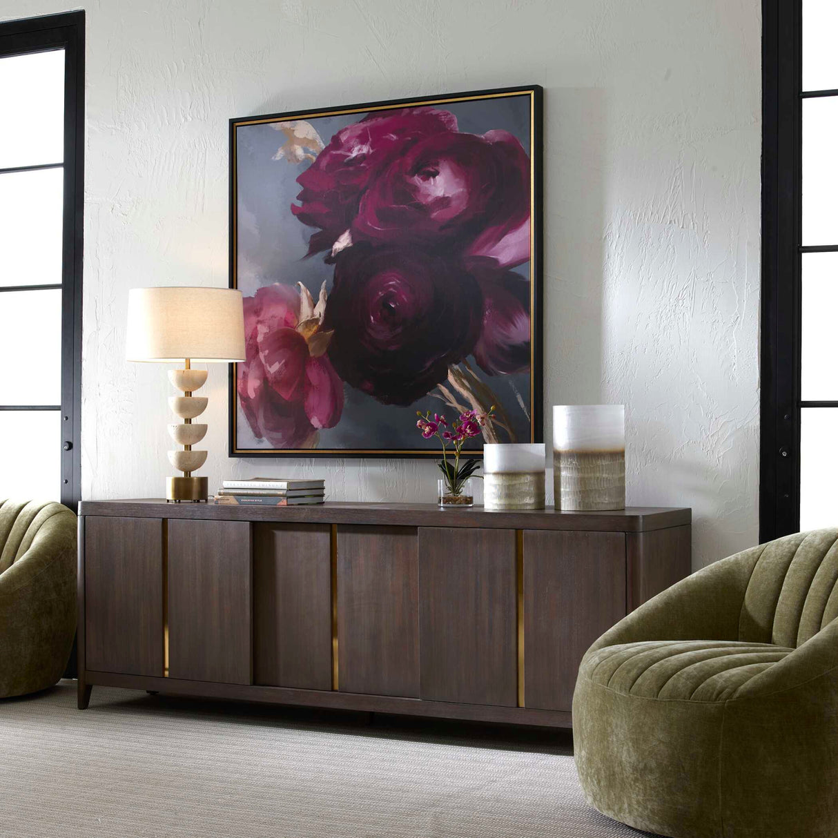   Modern European furniture - Walnut Sliding-Door Consile Cabinet - www.oroa.com | Oroa.com
