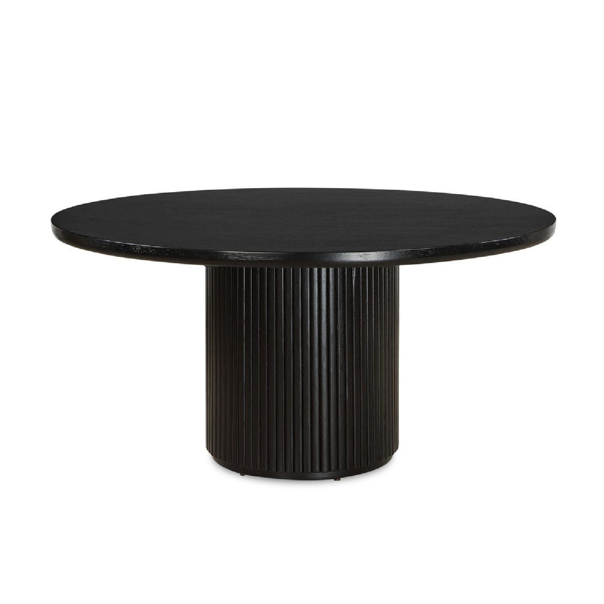   Round Black Oak Dining Table | Oroa.com