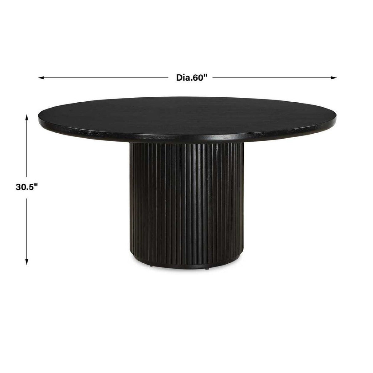   Round Black Oak Dining Table | Oroa.com