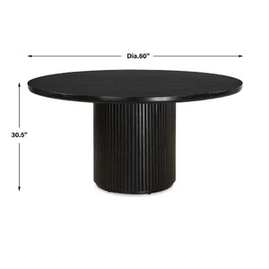   Round Black Oak Dining Table | Oroa.com