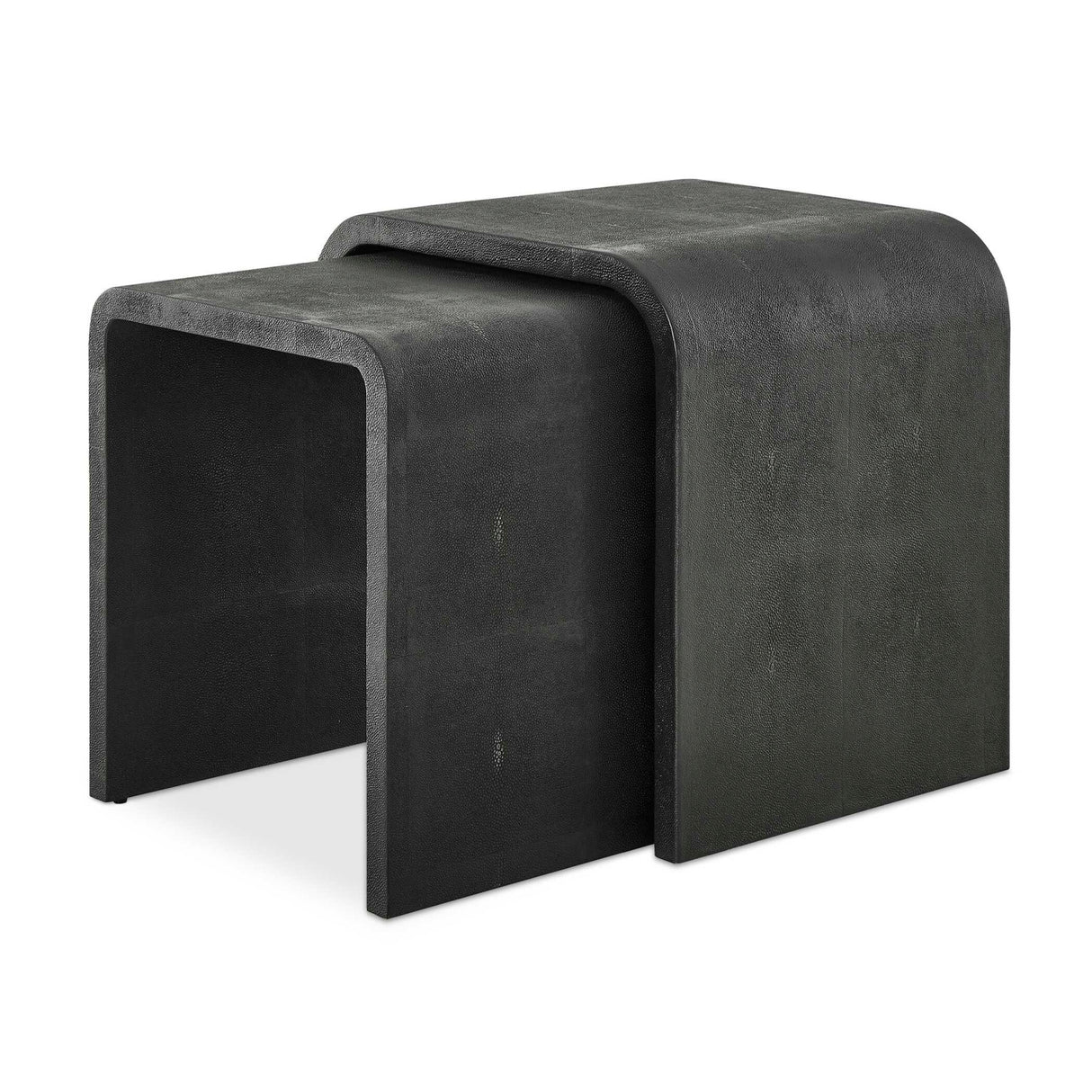   Modern European furniture - Gray Shagreen Nesting Side Tables (2) - www.oroa.com | Oroa.com