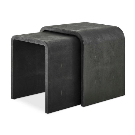   Modern European furniture - Gray Shagreen Nesting Side Tables (2) - www.oroa.com | Oroa.com