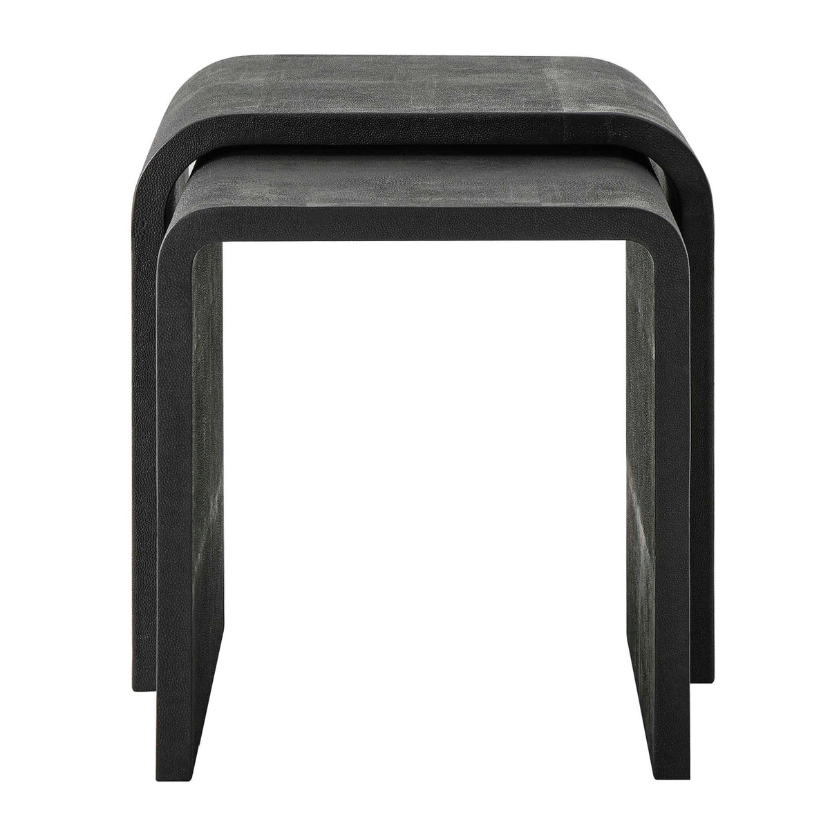   Modern European furniture - Gray Shagreen Nesting Side Tables (2) - www.oroa.com | Oroa.com