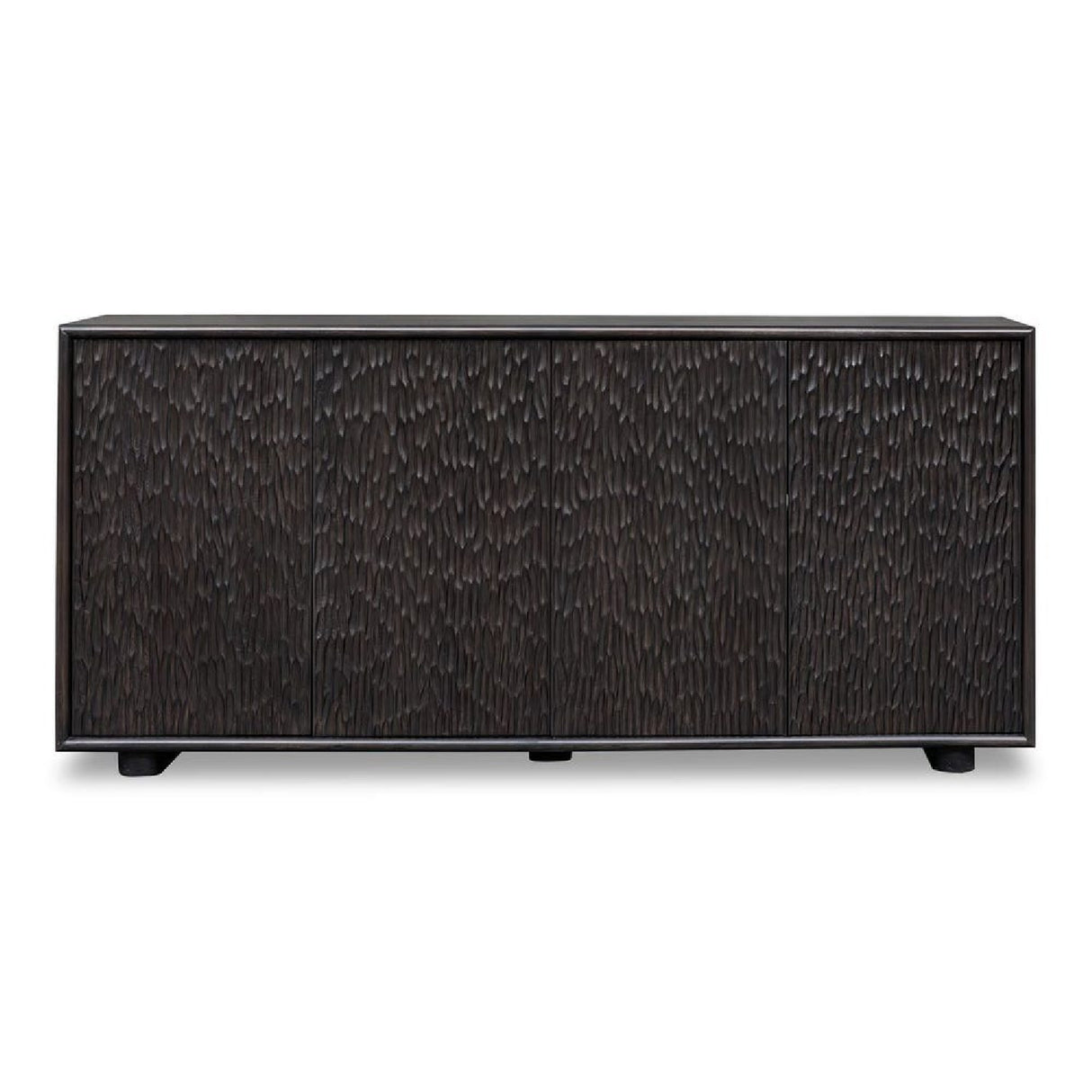  Modern European furniture - Black Chiseled 4-Door Cabinet - www.oroa.com | Oroa.com