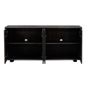   Modern European furniture - Black Chiseled 4-Door Cabinet - www.oroa.com | Oroa.com