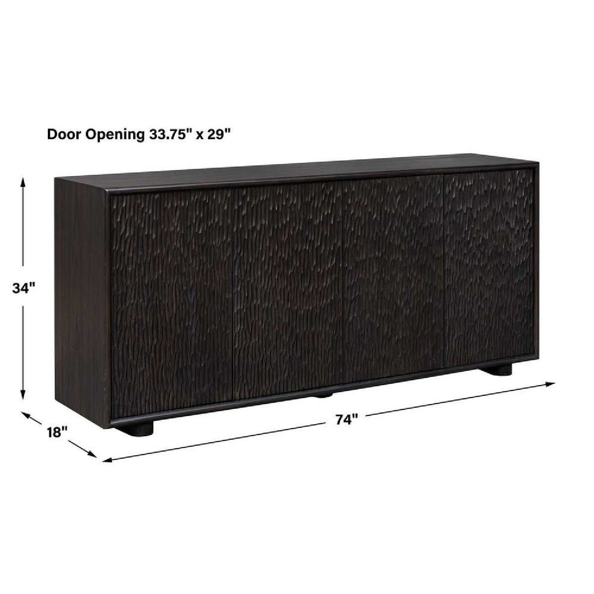   Modern European furniture - Black Chiseled 4-Door Cabinet - www.oroa.com | Oroa.com