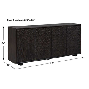   Modern European furniture - Black Chiseled 4-Door Cabinet - www.oroa.com | Oroa.com