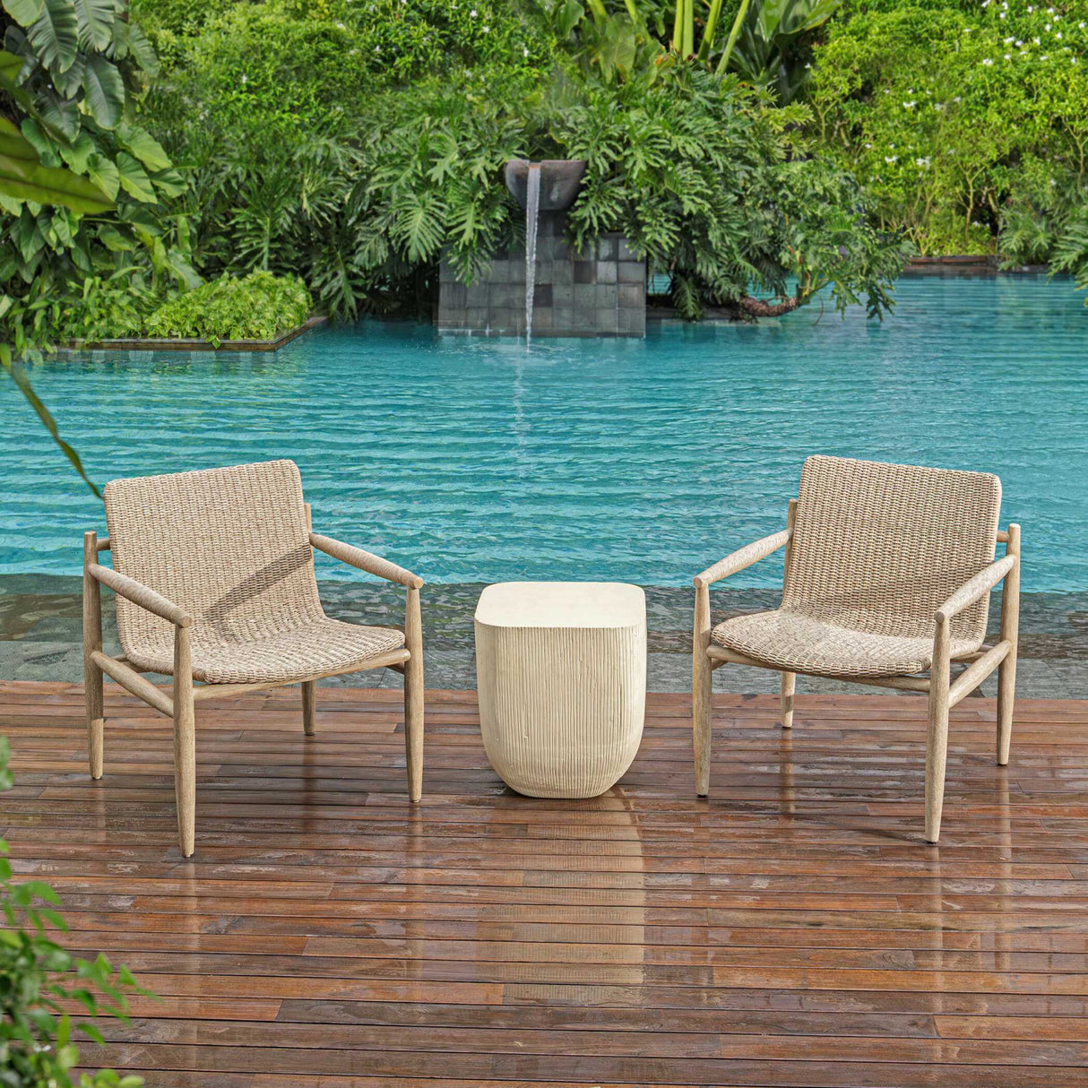   Modern European furniture - Beige Wicker Outdoor Lounge Chair - www.oroa.com | Oroa.com