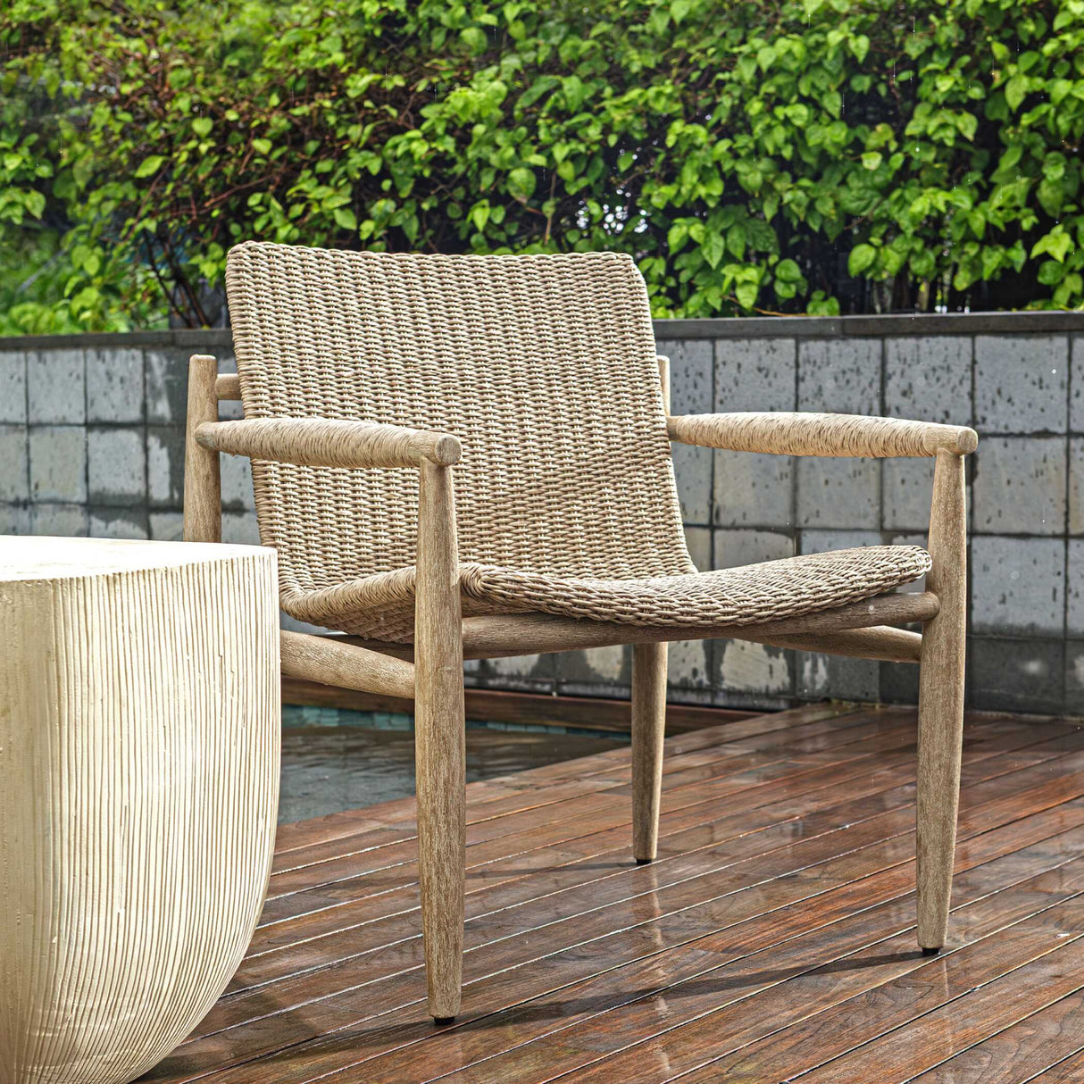   Modern European furniture - Beige Wicker Outdoor Lounge Chair - www.oroa.com | Oroa.com