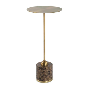   Modern European furniture - Brushed Brass Pedestal Drink Table - www.oroa.com | Oroa.com