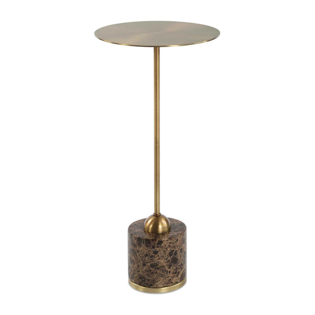 Modern European furniture - Brushed Brass Pedestal Drink Table - www.oroa.com