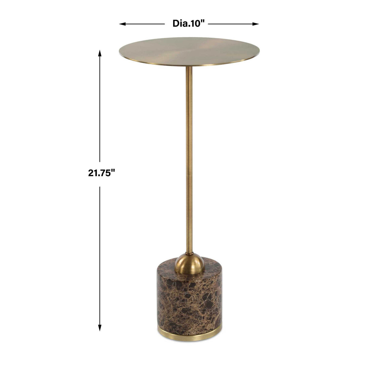   Modern European furniture - Brushed Brass Pedestal Drink Table - www.oroa.com | Oroa.com
