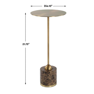   Modern European furniture - Brushed Brass Pedestal Drink Table - www.oroa.com | Oroa.com