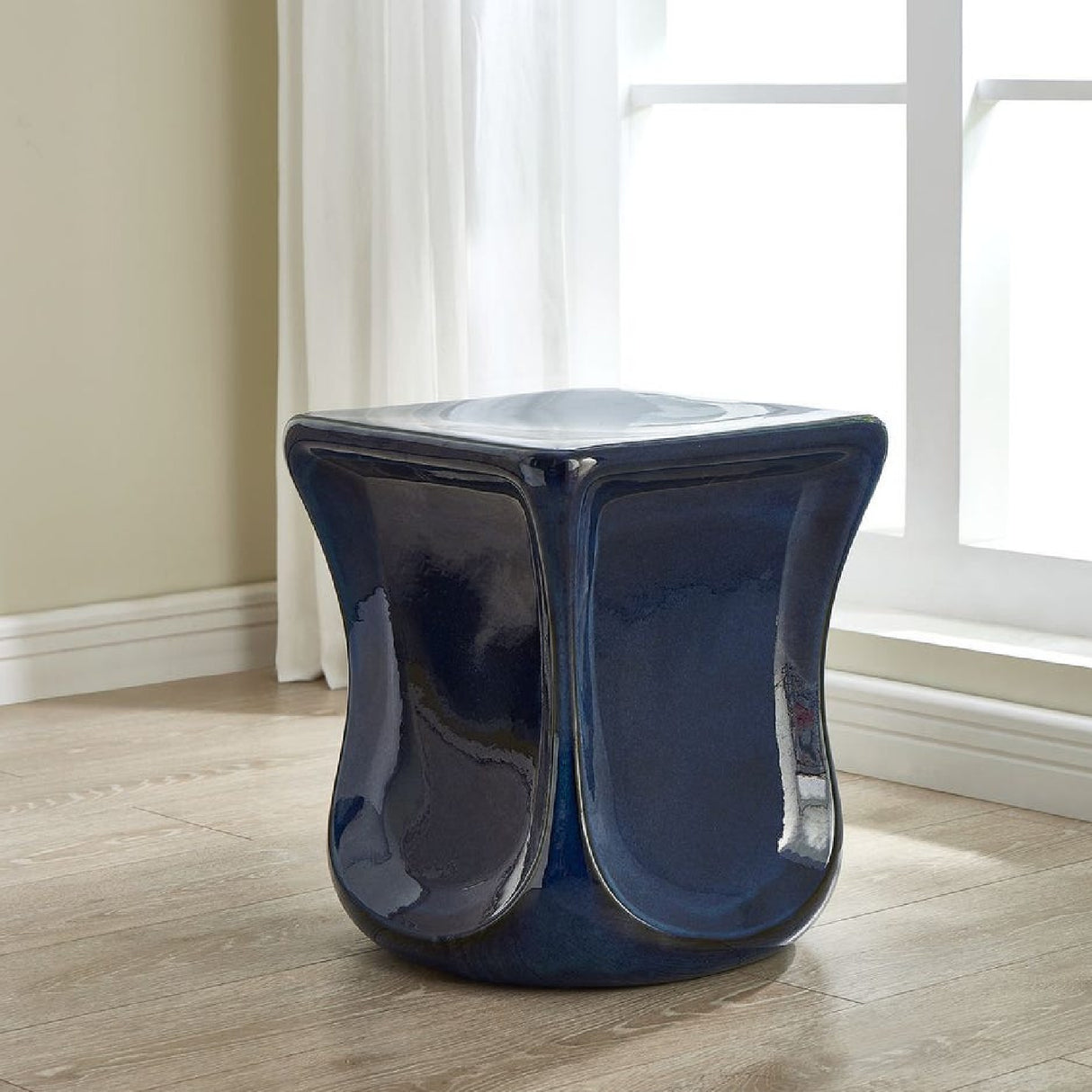   Blue Eartheware Indoor/Outdoor Garden Stool | Oroa.com