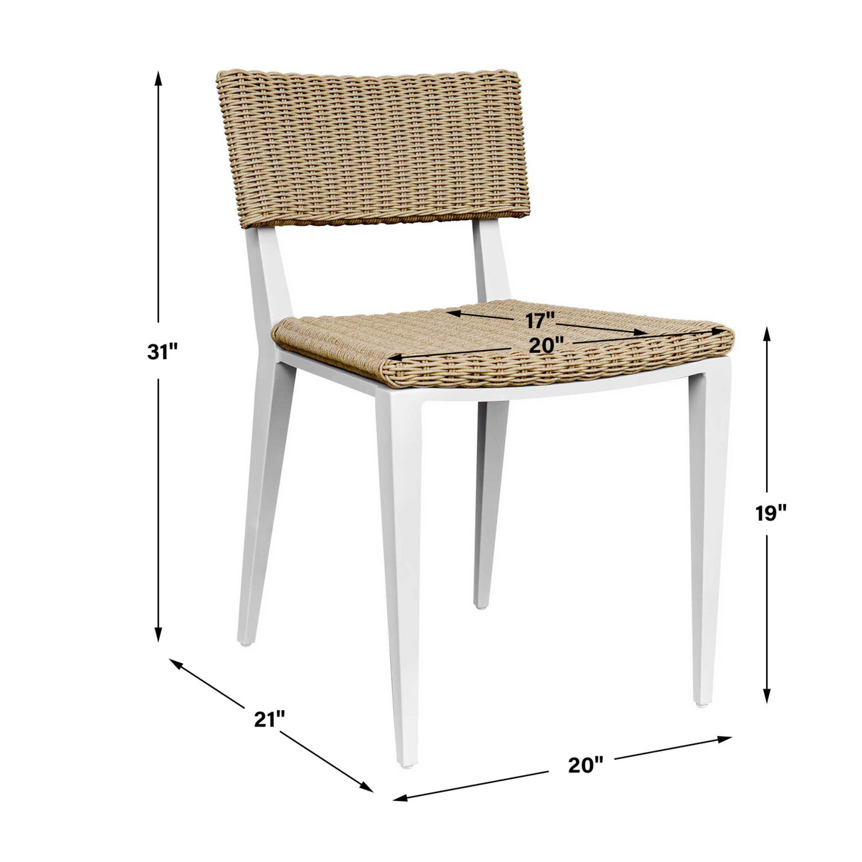  White Aluminum Outdoor Dining Chair | Oroa.com