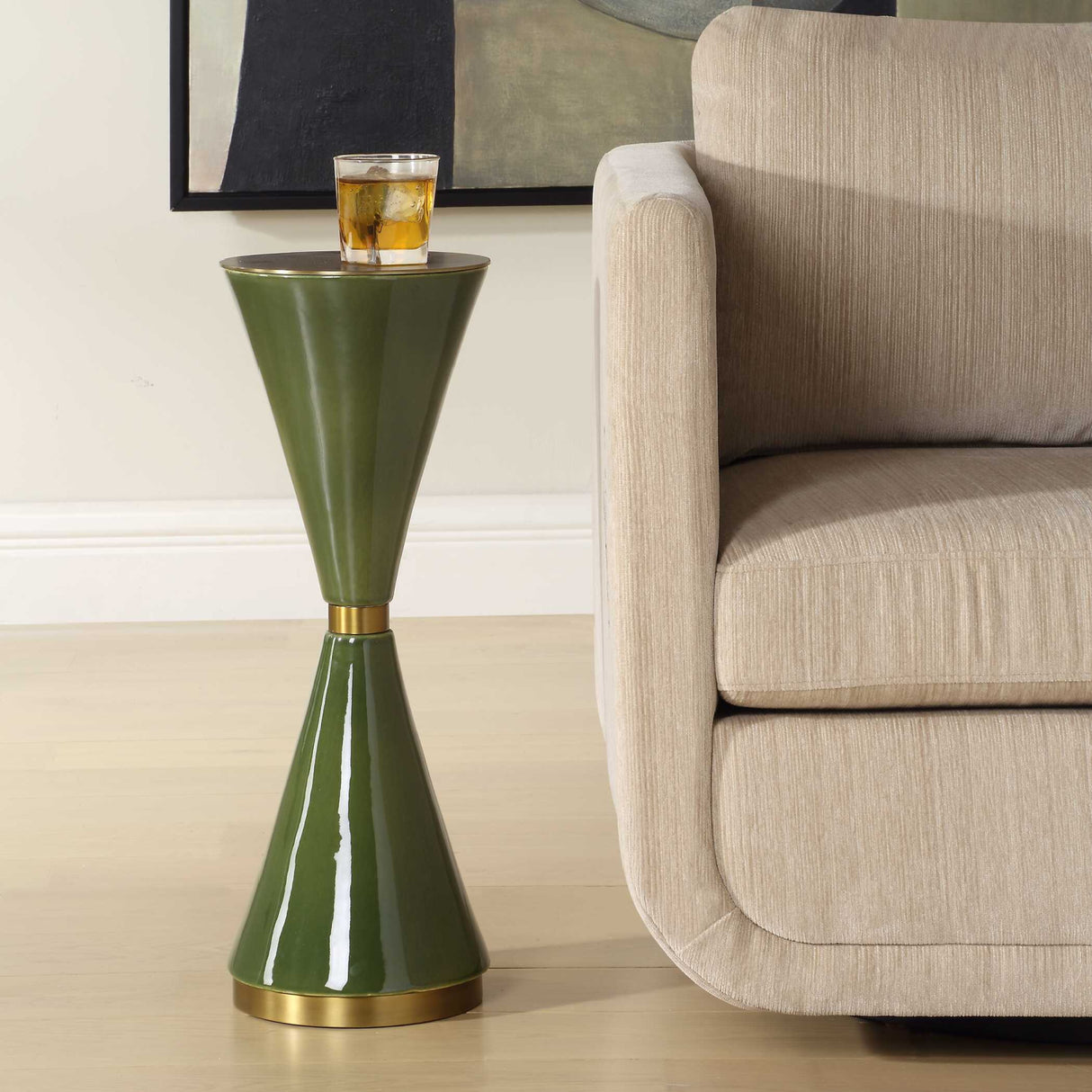   Modern European furniture - Green Ceramic Hourglass Drink Table - www.oroa.com | Oroa.com