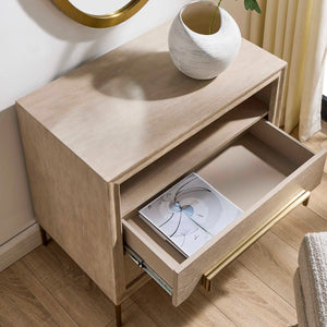   Light Oak 2-Drawer Side Table | Oroa.com