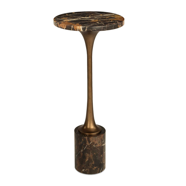 Modern European furniture - Black Marble Pedestal Drink Table - www.oroa.com
