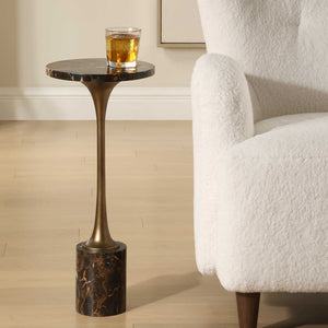   Modern European furniture - Black Marble Pedestal Drink Table - www.oroa.com | Oroa.com