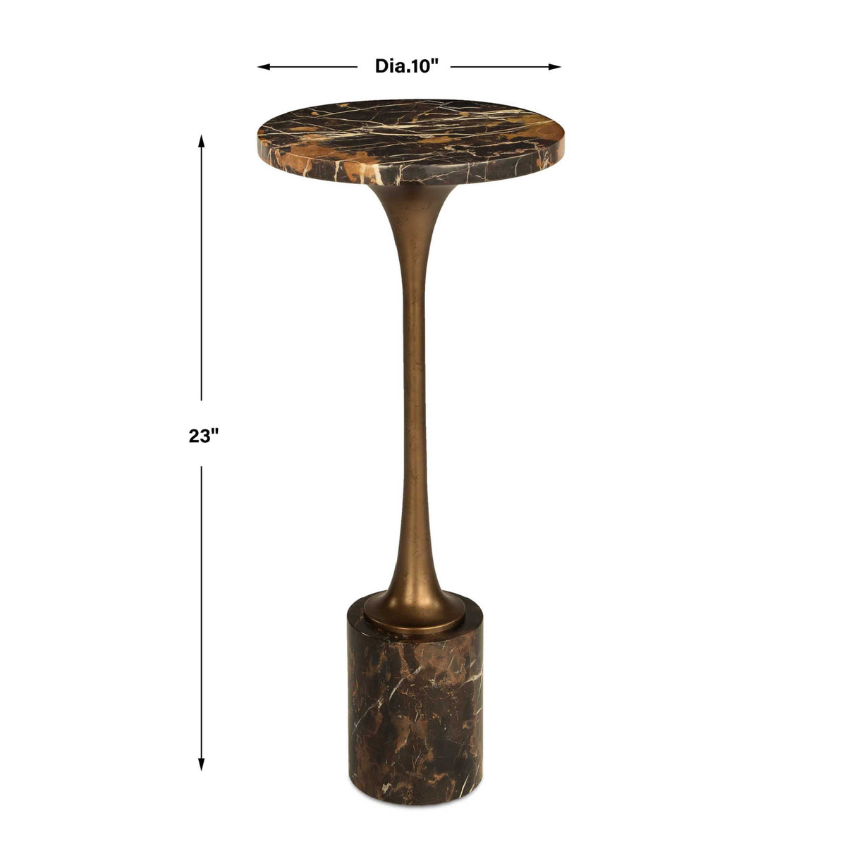   Modern European furniture - Black Marble Pedestal Drink Table - www.oroa.com | Oroa.com