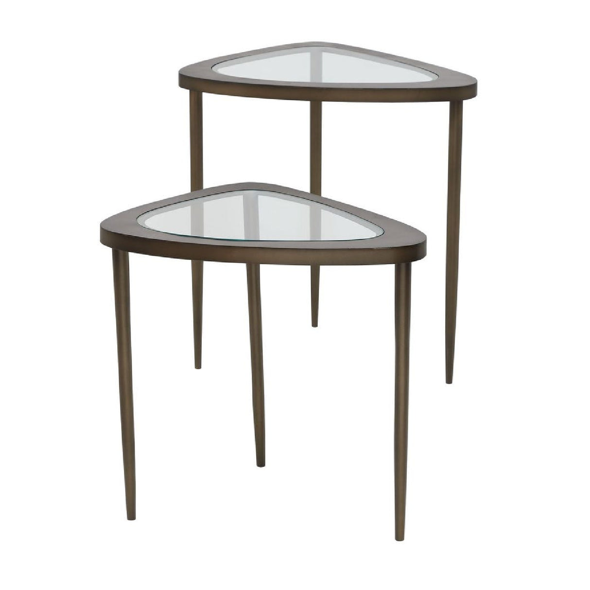   Modern European furniture - Triangular Glass Nesting Accent Tables (2) - www.oroa.com | Oroa.com