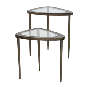   Modern European furniture - Triangular Glass Nesting Accent Tables (2) - www.oroa.com | Oroa.com