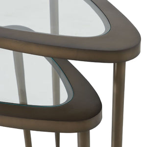   Modern European furniture - Triangular Glass Nesting Accent Tables (2) - www.oroa.com | Oroa.com